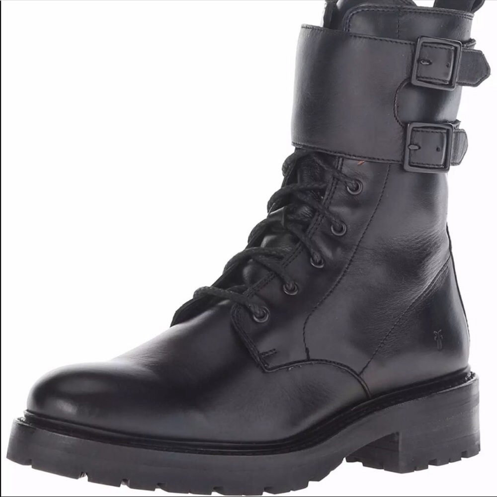 NEW~FRYE JULIE SHIELD MOTO BOOTS~LEATHER~SZ 8